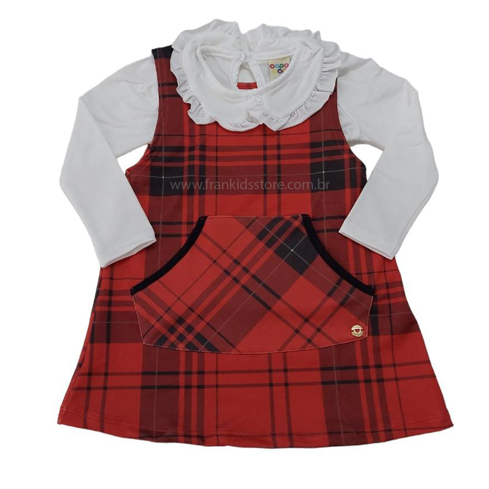 Conjunto Bebê Salopete Xadrez Molecotton e Blusa Térmica - Have Fun