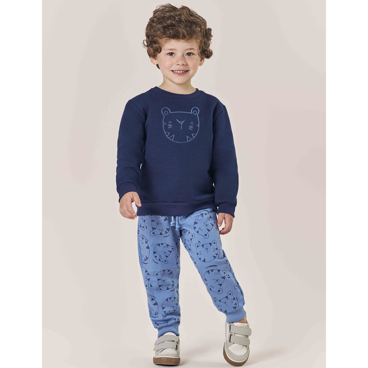 Conjunto Menino Blusão e Calça Moletom Peluciado - Kiko e Kika