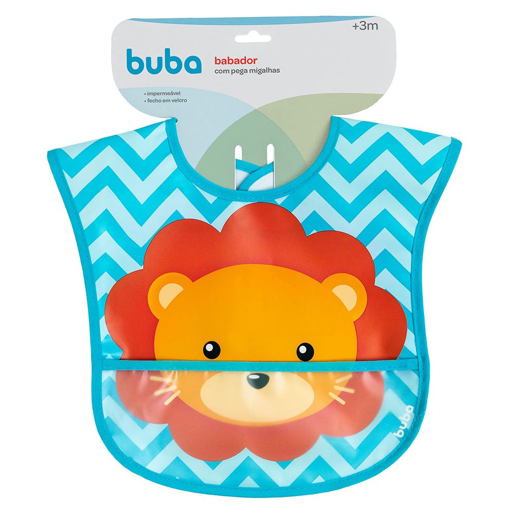 Babador Bebê Impermeável Para Alimentação Leão - Buba