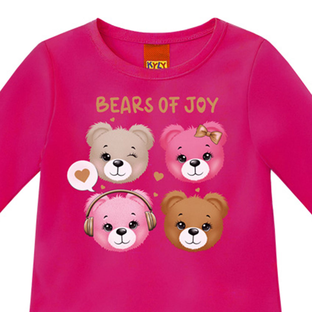 Blusa Infantil Menina Manga Longa Ursinhos - Kyly