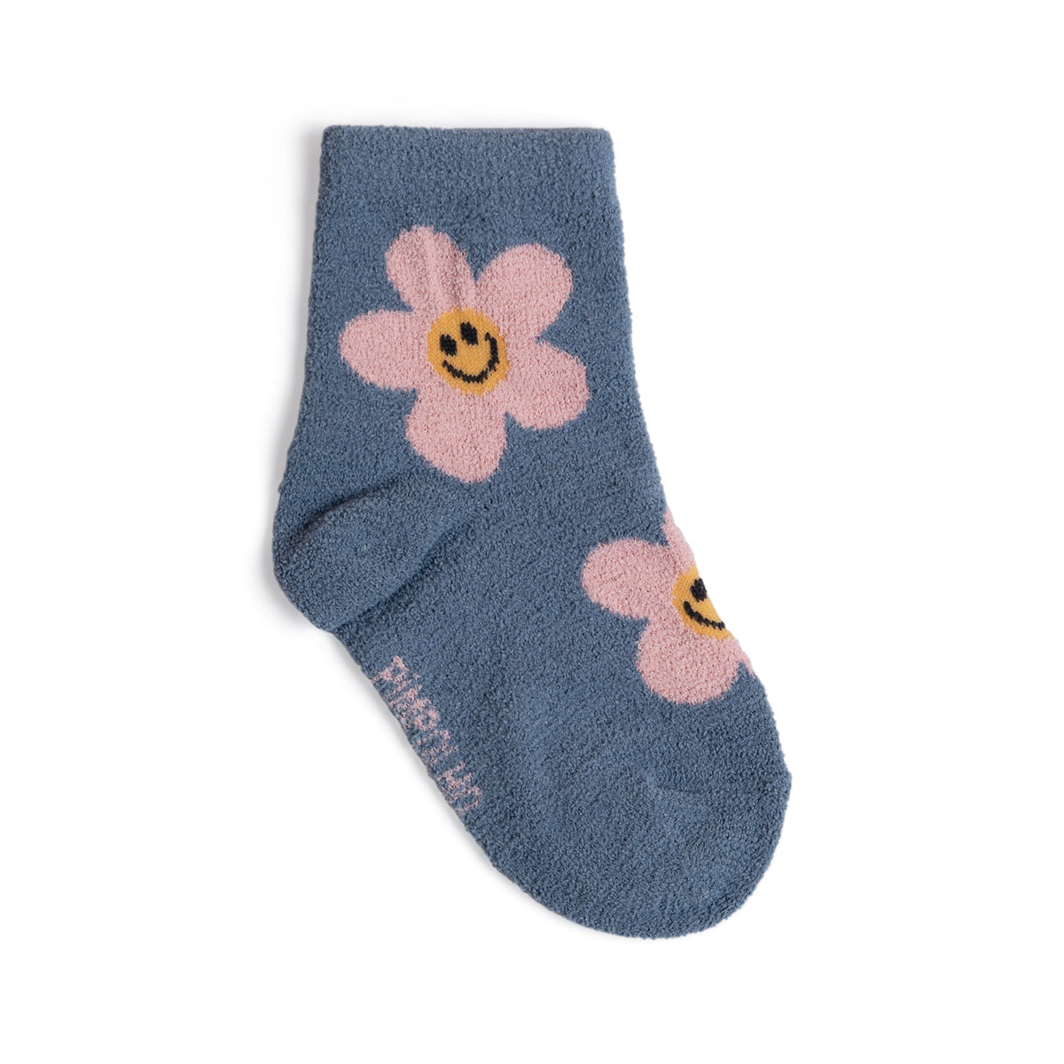 Meia Felpuda Infantil Menina 26-30 Azul Flores - Pimpolho