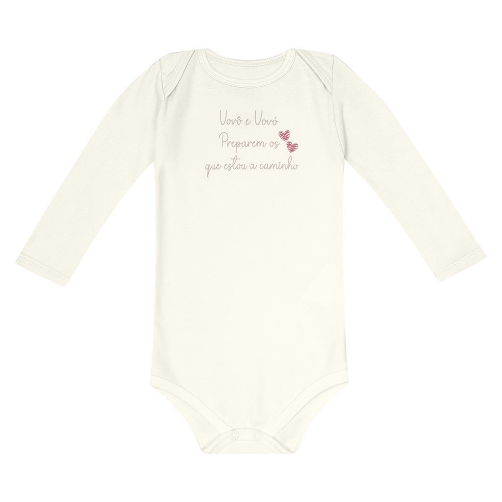 Body Manga Longa Bebê Unissex Vovô e Vóvó Estou a Caminho - Kiko Baby