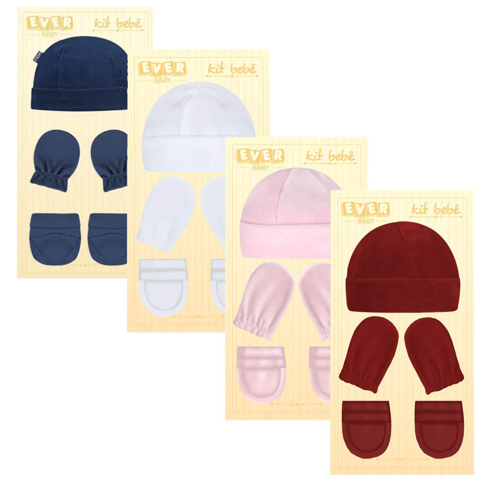 Kit Touca, Luva e Sapatinho RN 3 Peças em Suedine - Everly