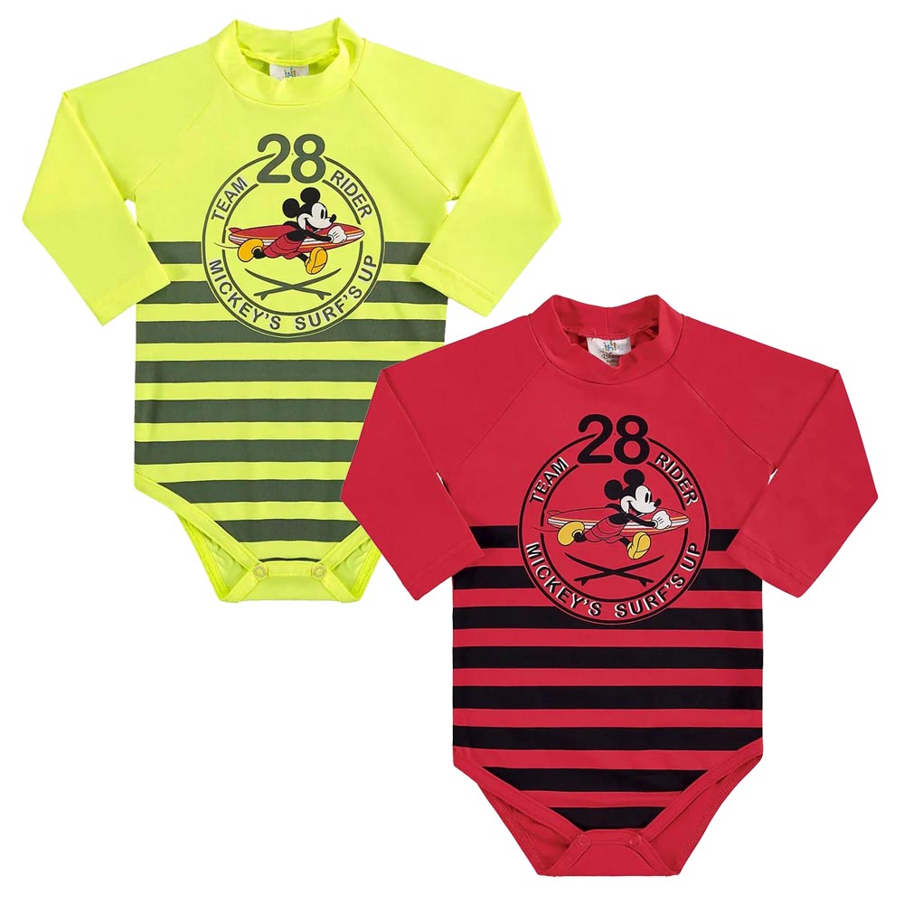 Body Praia e Piscina Com Proteção UV 50+ Mickey Listras - Marlan