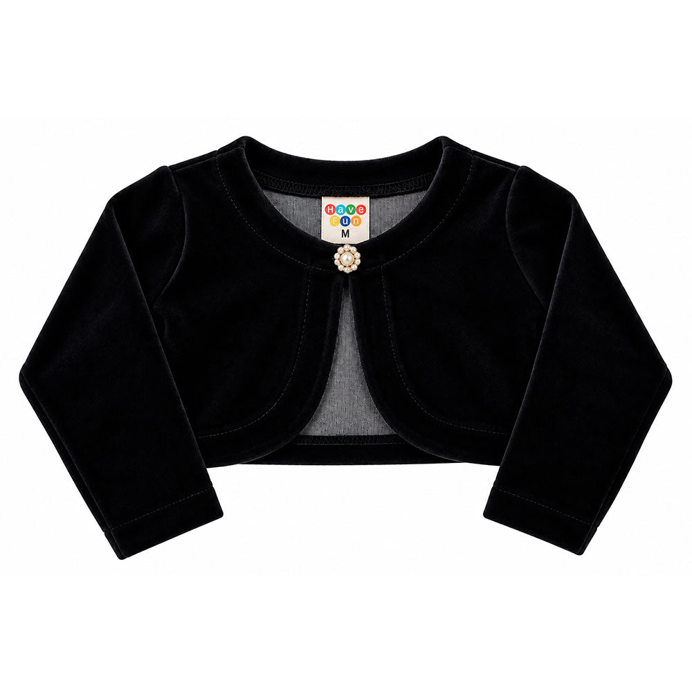 Bolero Bebê Infantil Em Plush Preto - Have Fun