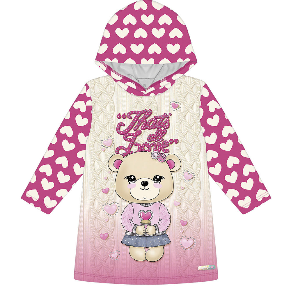 Vestido Infantil Manga Longa em Suplex - Abrange