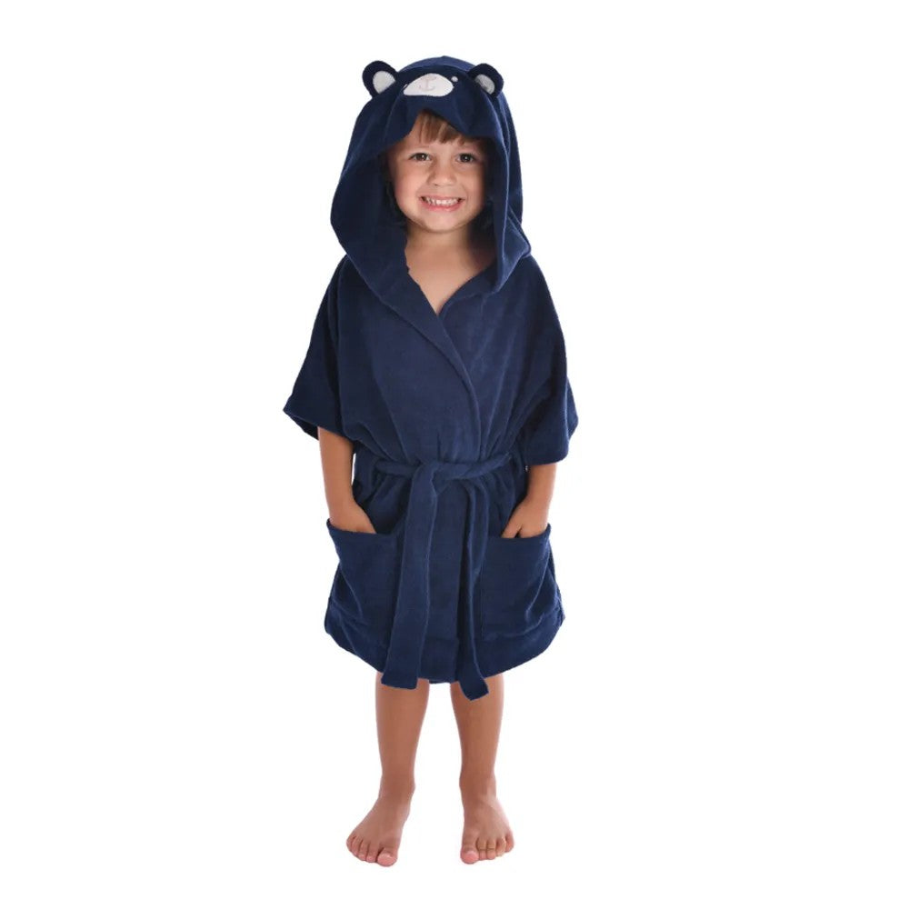 Roupão Bebê e Infantil Menino C/ Capuz Ursinho - Everly