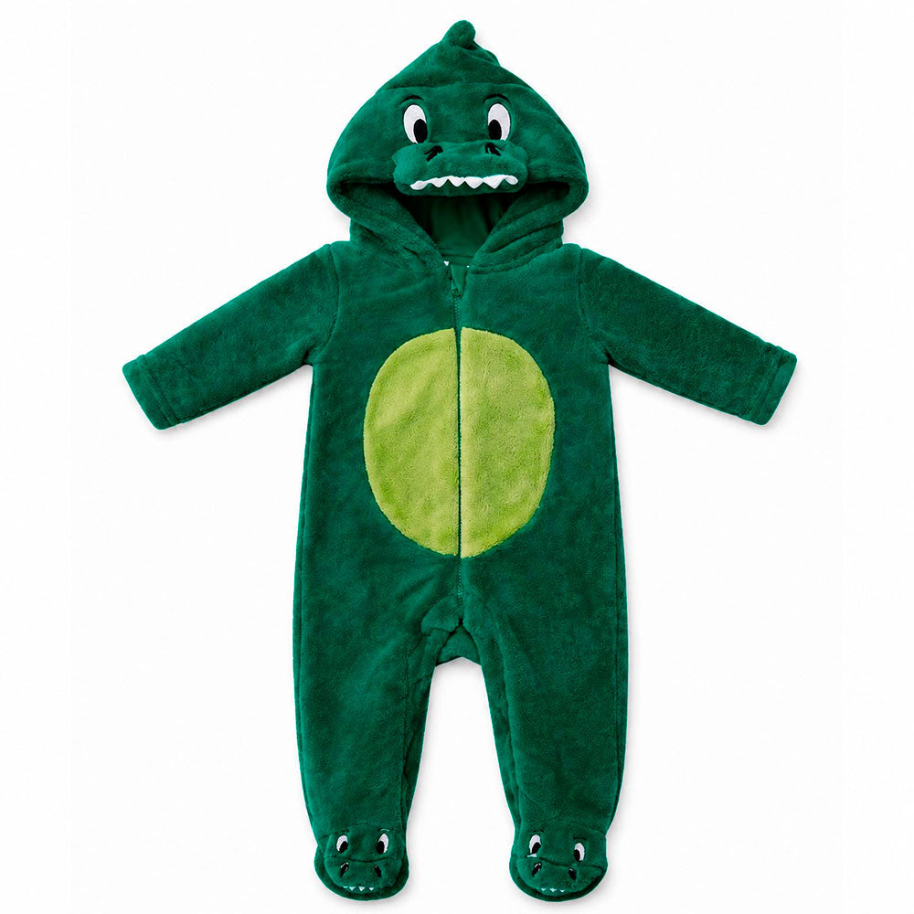 Macacão Bebê Com Capuz em Pelúcia Dino - Tip Top